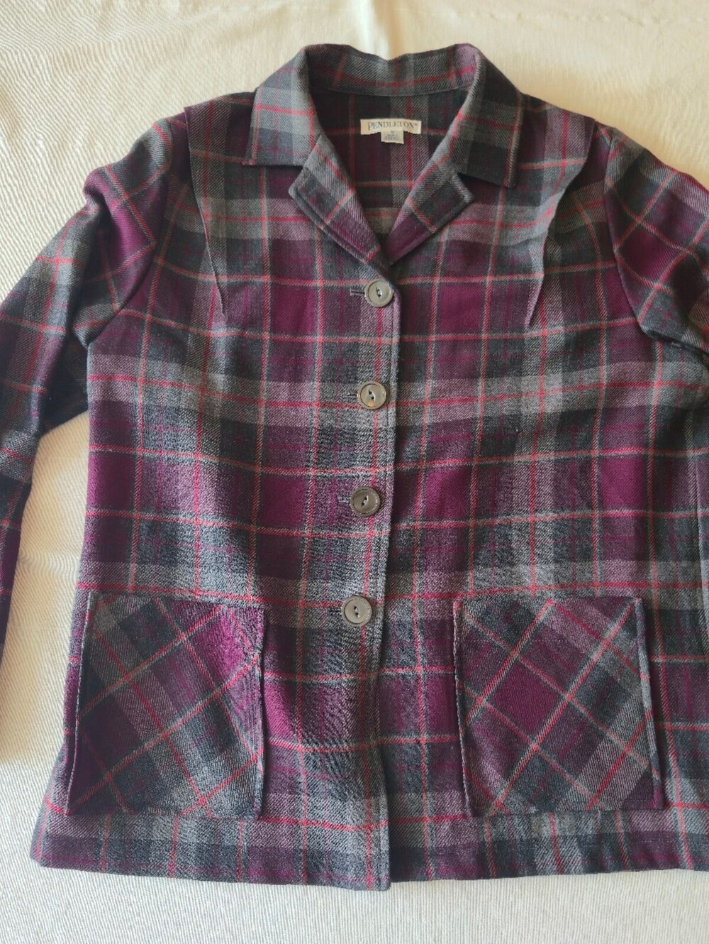 Pendleton Women's Medium Virgin Wool Plaid Jacket